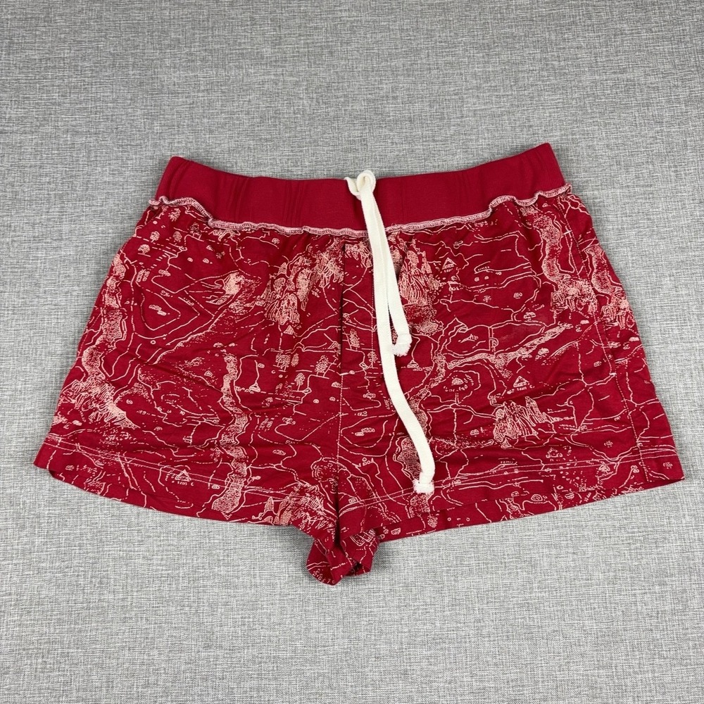 Anthropologie Daily Practice Hot Pants Womens Large Red Drawstring Relaxed